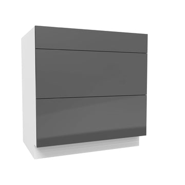 3 Drawer Base Cabinet | Milano Slate | 33W x 34.5H x 24D