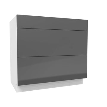 3 Drawer Base Cabinet | Milano Slate | 36W x 34.5H x 24D