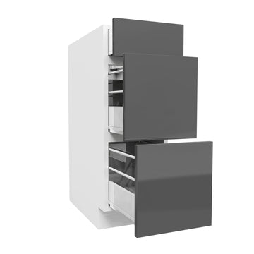 3 Drawer Base Cabinet | Milano Slate | 12W x 34.5H x 24D