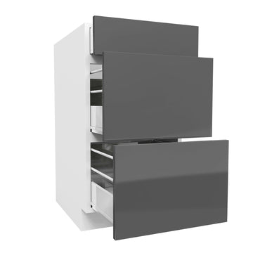3 Drawer Base Cabinet | Milano Slate | 18W x 34.5H x 24D