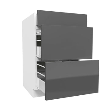 3 Drawer Base Cabinet | Milano Slate | 21W x 34.5H x 24D