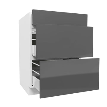 3 Drawer Base Cabinet | Milano Slate | 24W x 34.5H x 24D