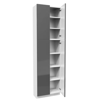 Double Door Utility Cabinet | Milano Slate | 24W x 84H x 24D