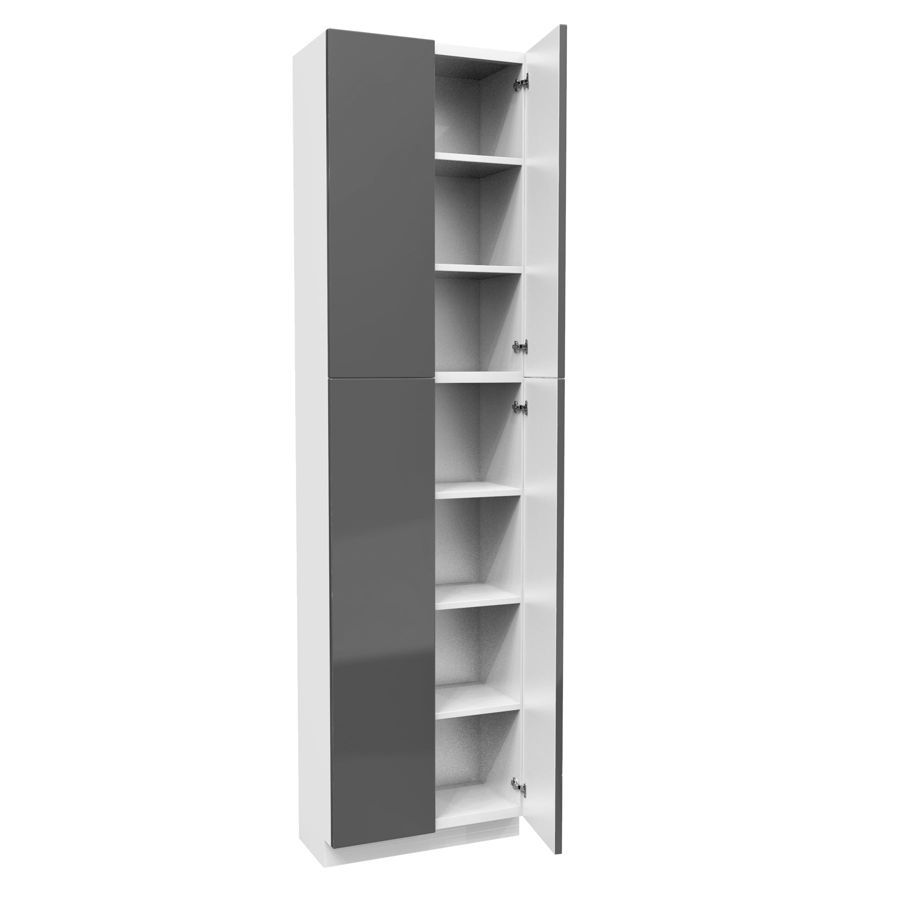 Double Door Utility Cabinet | Milano Slate | 24W x 90H x 12D