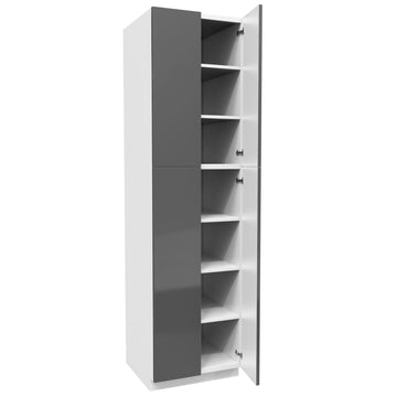 Double Door Utility Cabinet | Milano Slate | 24W x 90H x 24D