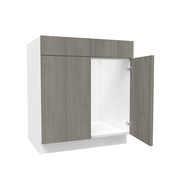 Kitchen Sink Base Cabinet| Matrix Silver | 30W x 34.5H x 24D