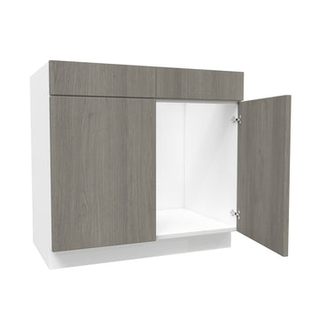 Kitchen Sink Base Cabinet| Matrix Silver | 36W x 34.5H x 24D