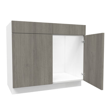 Kitchen Sink Base Cabinet| Matrix Silver | 39W x 34.5H x 24D