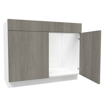 Kitchen Sink Base Cabinet| Matrix Silver | 42W x 34.5H x 24D