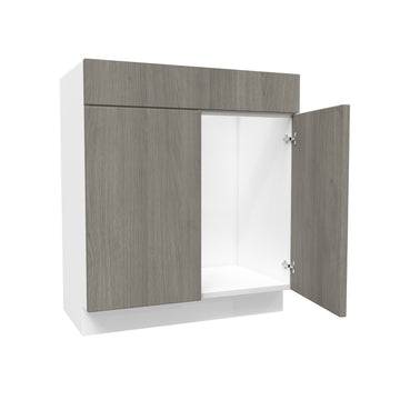 30"W X 34.5"H x 18"D, Matrix Silver 2 Door - Vanity Base Cabinet