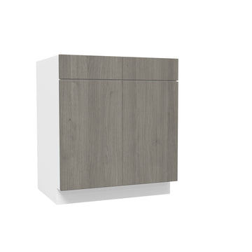 2 Door Base Cabinet| Matrix Silver | 30W x 34.5H x 24D
