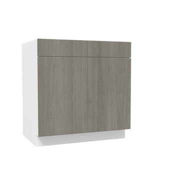 2 Door Base Cabinet| Matrix Silver | 33W x 34.5H x 24D