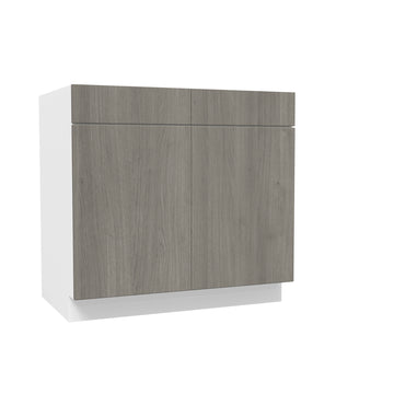2 Door Base Cabinet| Matrix Silver | 36W x 34.5H x 24D