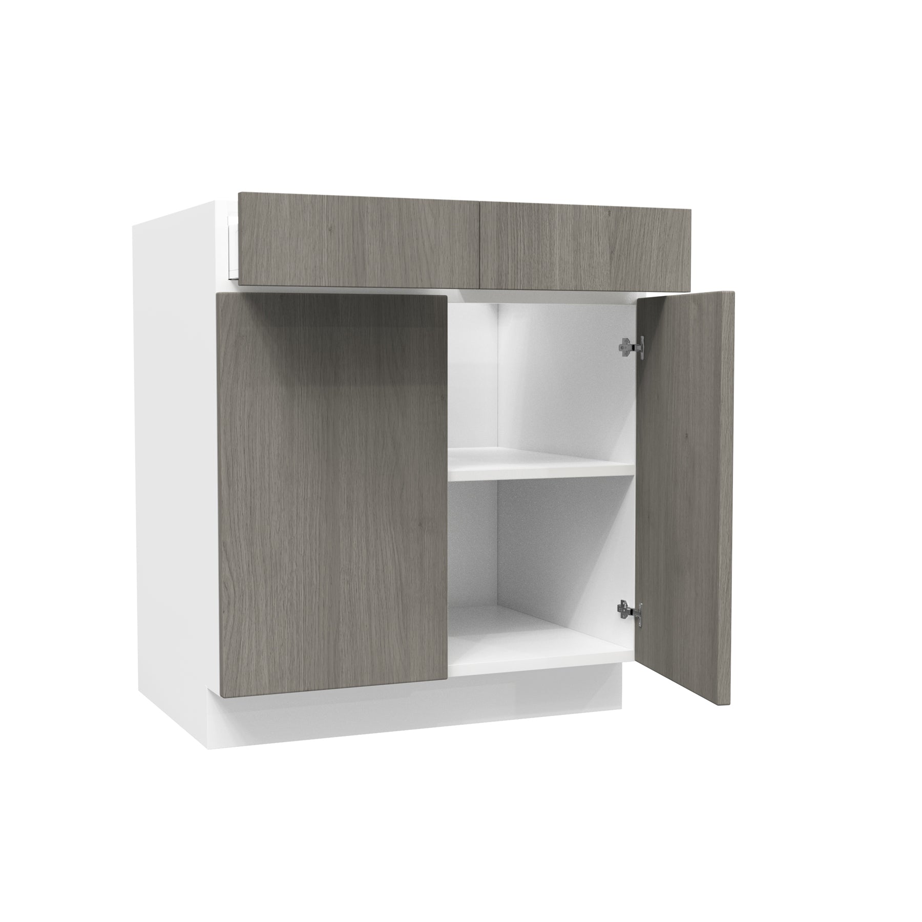 2 Door Base Cabinet| Matrix Silver | 30W x 34.5H x 24D