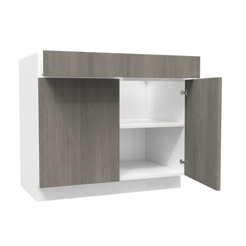 2 Door Base Cabinet| Matrix Silver | 39W x 34.5H x 24D