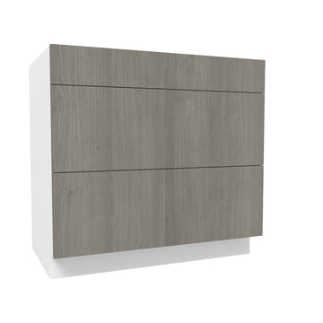 3 Drawer Base Cabinet| Matrix Silver | 36W x 34.5H x 24D