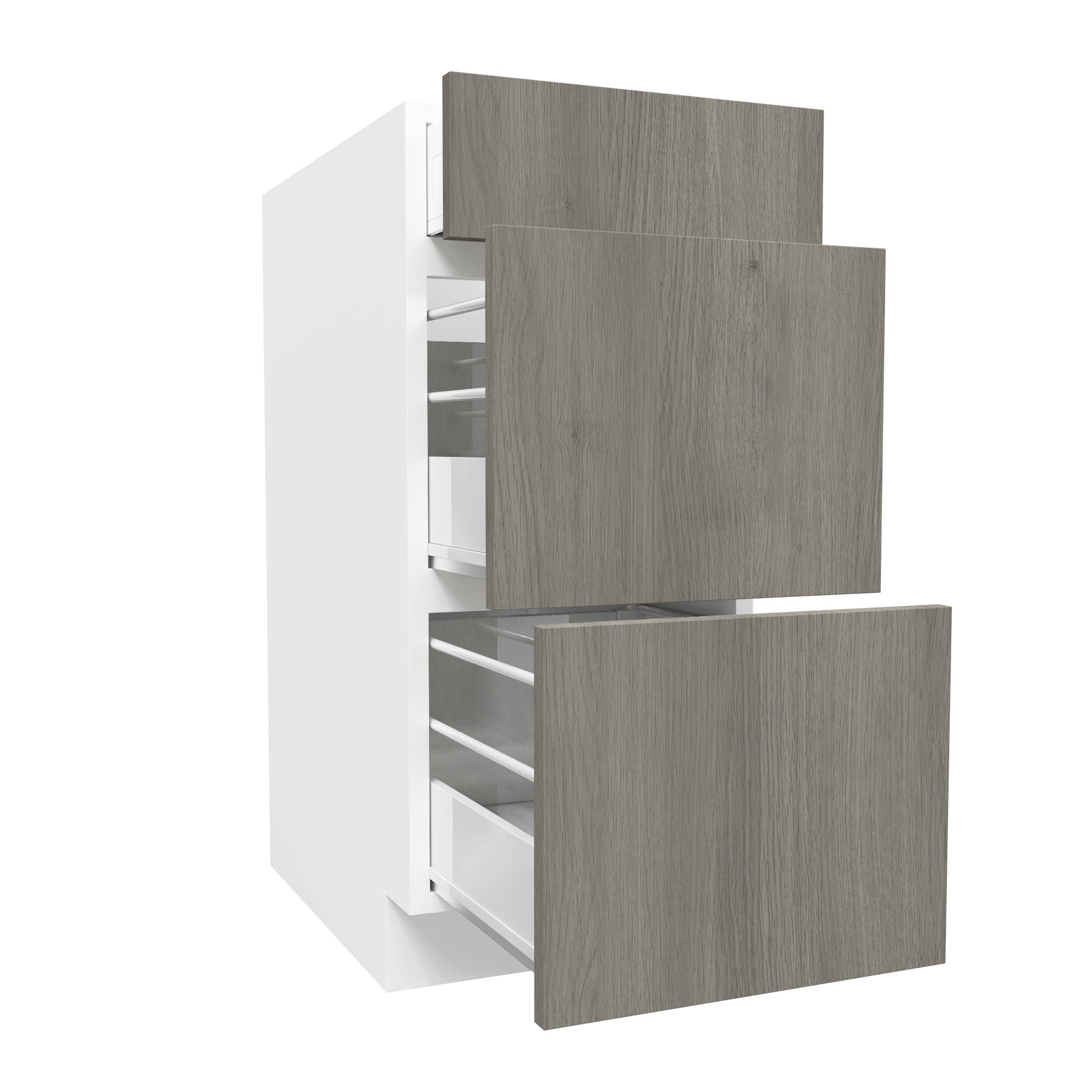 3 Drawer Base Cabinet| Matrix Silver | 15W x 34.5H x 24D
