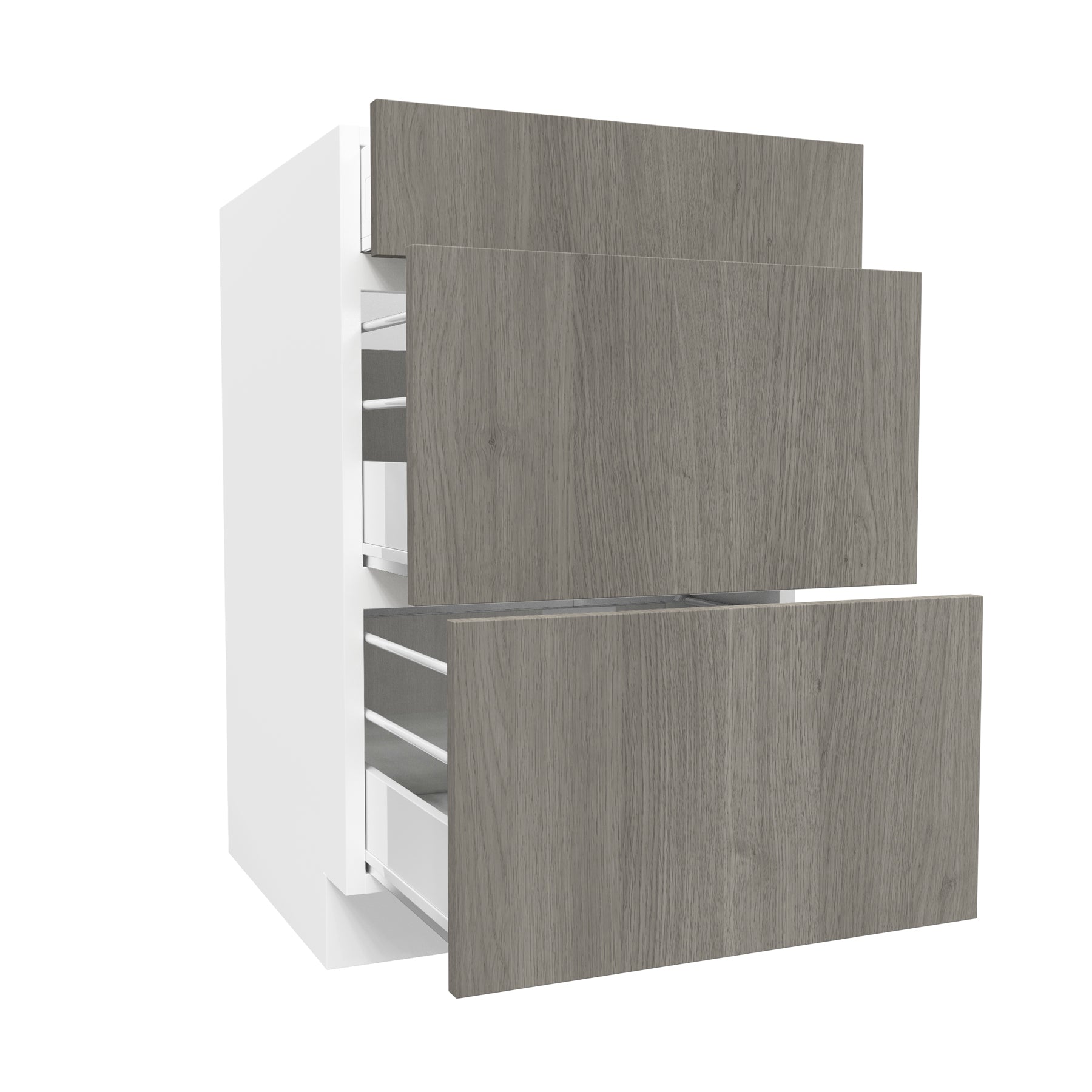 3 Drawer Base Cabinet| Matrix Silver | 21W x 34.5H x 24D