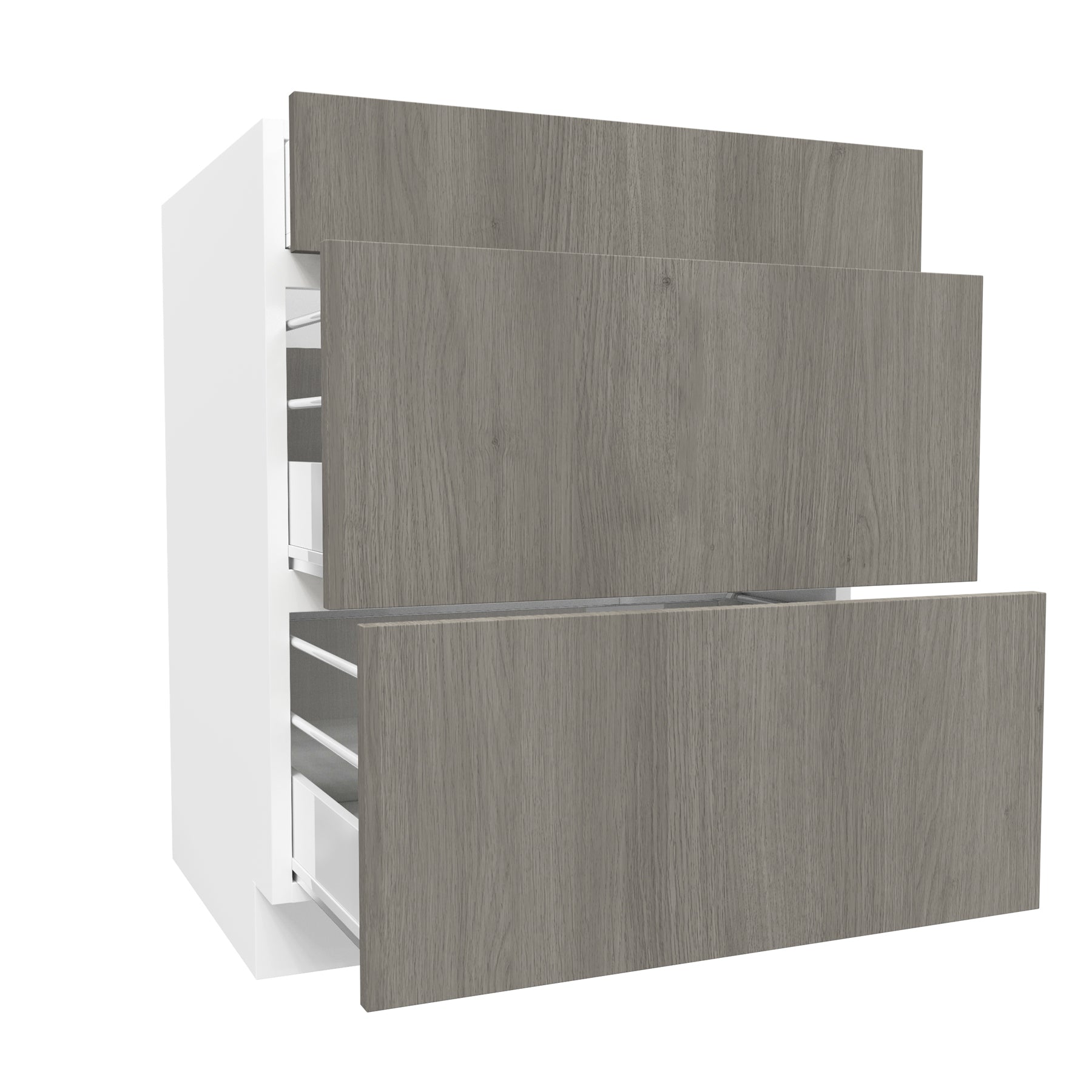 3 Drawer Base Cabinet| Matrix Silver | 27W x 34.5H x 24D