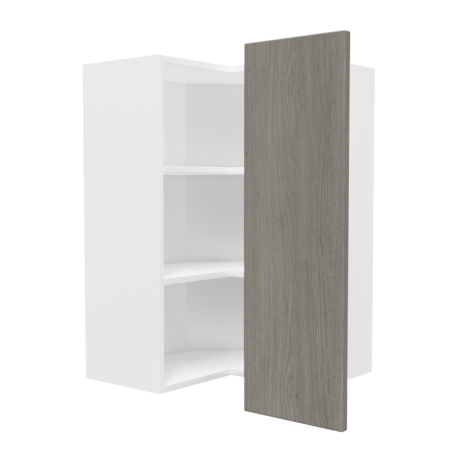 Corner Wall Cabinet 2 Shelf| Matrix Silver | 24W x 36H x 12D