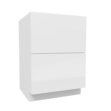2 Drawer Base Cabinet | Milano White | 24W x 34.5H x 24D