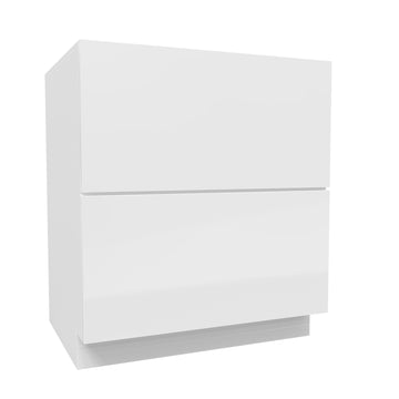 2 Drawer Base Cabinet | Milano White | 30W x 34.5H x 24D