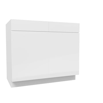 Sink Base Cabinet | Milano White | 39W x 34.5H x 24D