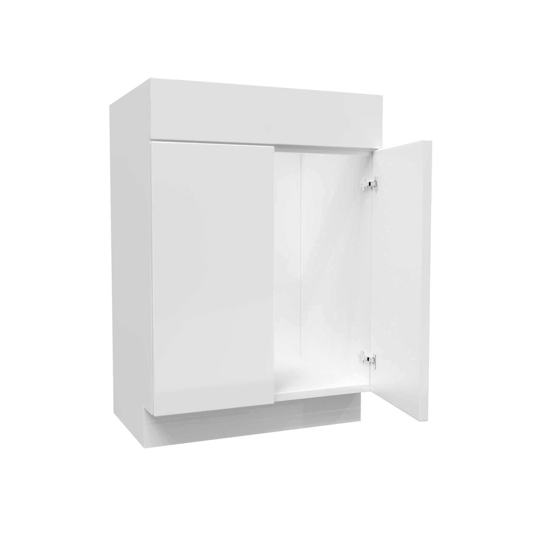 Milano White 2 Door - 24"W X  34.5"H x 18"D - Vanity Base Cabinet