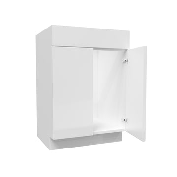 Vanity Sink Base Cabinet | Milano White | 24W x 34.5H x 21D