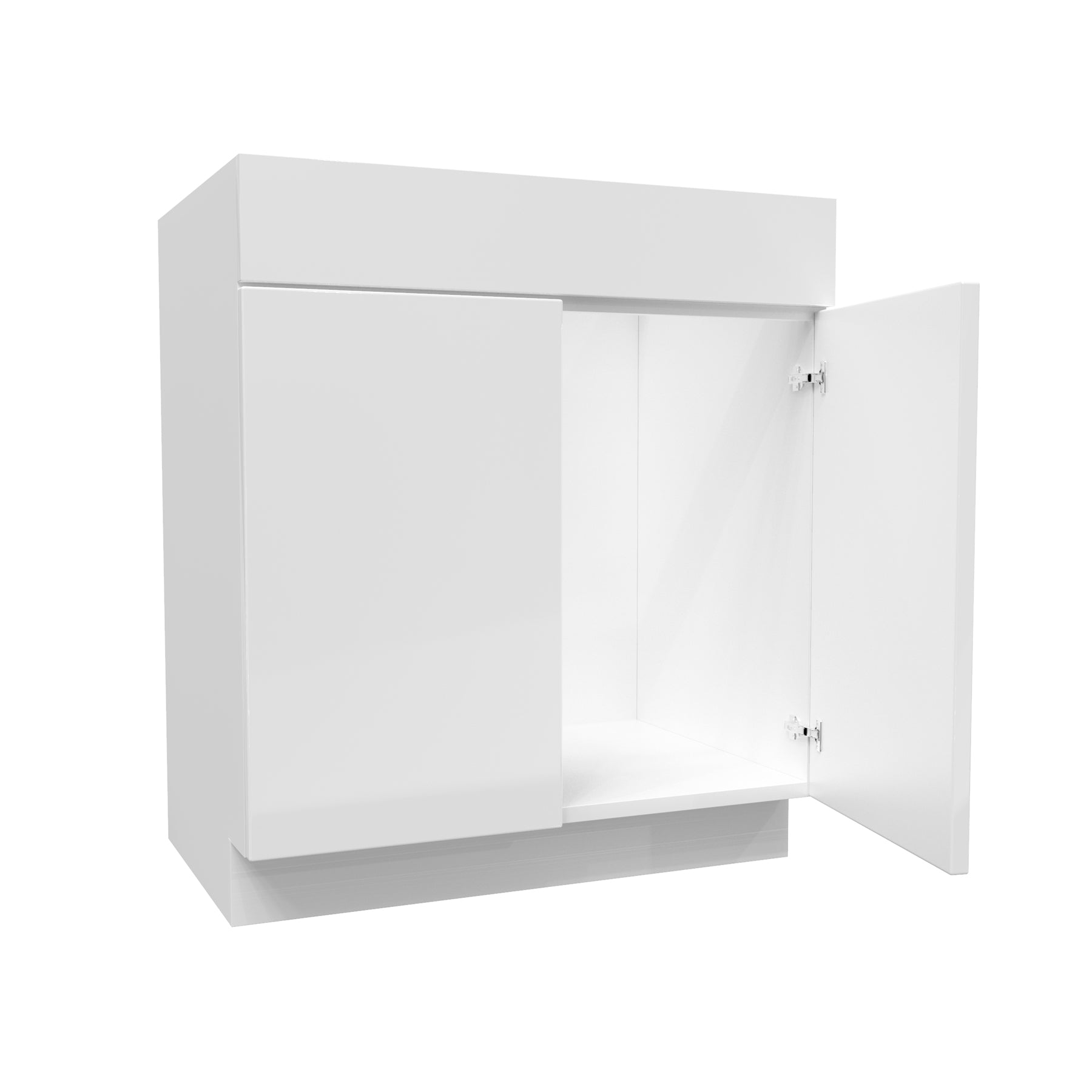 Vanity Sink Base Cabinet | Milano White | 30W x 34.5H x 21D