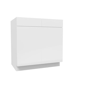 Double Door Base Cabinet | Milano White | 33W x 34.5H x 24D