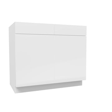 Double Door Base Cabinet | Milano White | 39W x 34.5H x 24D