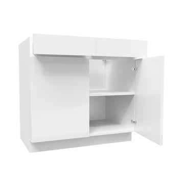 Double Door Base Cabinet | Milano White | 36W x 34.5H x 24D