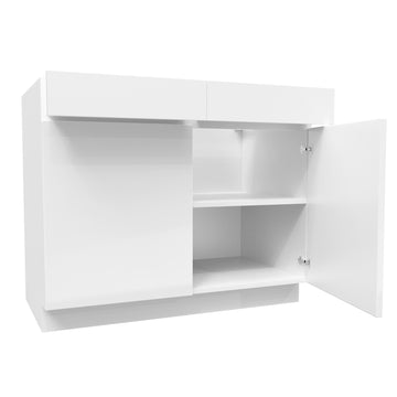 Double Door Base Cabinet | Milano White | 42W x 34.5H x 24D