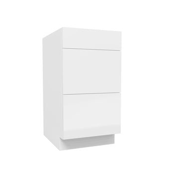 3 Drawer Base Cabinet | Milano White | 18W x 34.5H x 24D