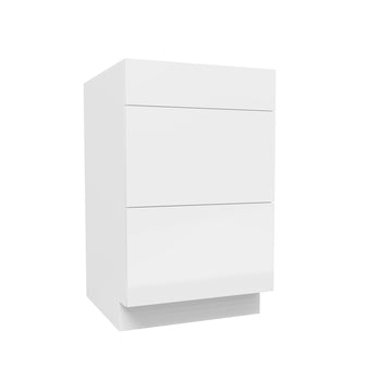 3 Drawer Base Cabinet | Milano White | 21W x 34.5H x 24D