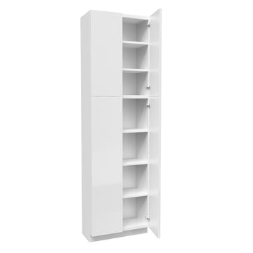 Double Door Utility Cabinet | Milano White | 24W x 84H x 12D