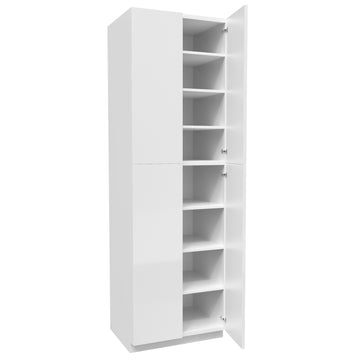 Double Door Utility Cabinet | Milano White | 30W x 96H x 24D