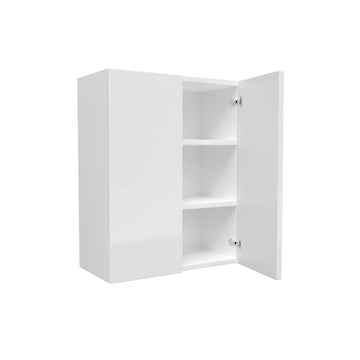 Double Door Wall Cabinet | Milano White | 24W x 30H x 12D