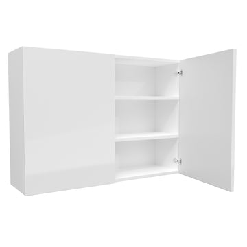 Double Door Wall Cabinet | Milano White | 42W x 30H x 12D