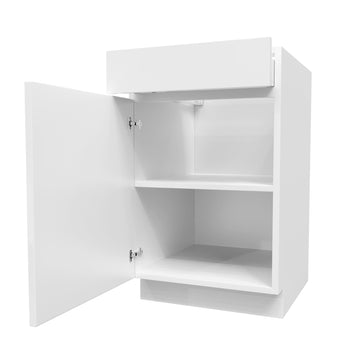 Single Door Base Cabinet | Milano White | 21W x 34.5H x 24D