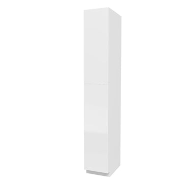 Kitchen Utility Cabinet | Milano White | 15W x 90H x 24D