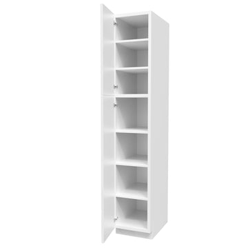 Kitchen Utility Cabinet | Milano White | 15W x 84H x 24D