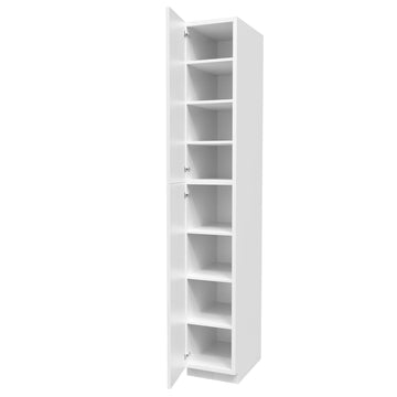 Kitchen Utility Cabinet | Milano White | 15W x 96H x 24D