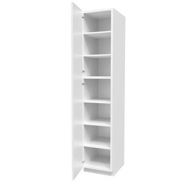 Kitchen Utility Cabinet | Milano White | 18W x 90H x 24D