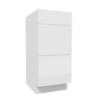 Vanity Drawer Base Cabinet | Milano White | 15W x 34.5H x 21D
