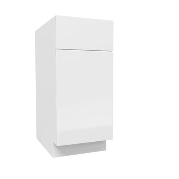 Waste Basket Cabinet | Milano White | 15W x 34.5H x 24D