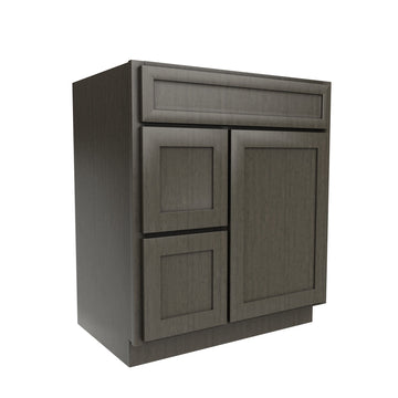 RTA - Elegant Smoky Grey - 1 Door 2 Drawer Vanity Sink Base Cabinet | 30