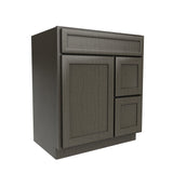 RTA - Elegant Smoky Grey - 1 Door 2 Drawer Vanity Sink Base Cabinet | 30"W x 34.5"H x 21"D