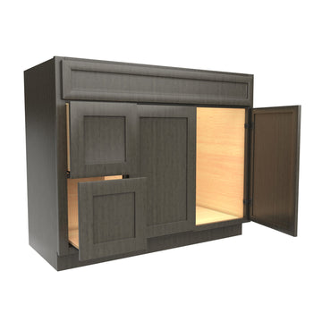 RTA - Elegant Smoky Grey - Door & Drawer Vanity Cabinet | 42"W x 34.5"H x 21"D